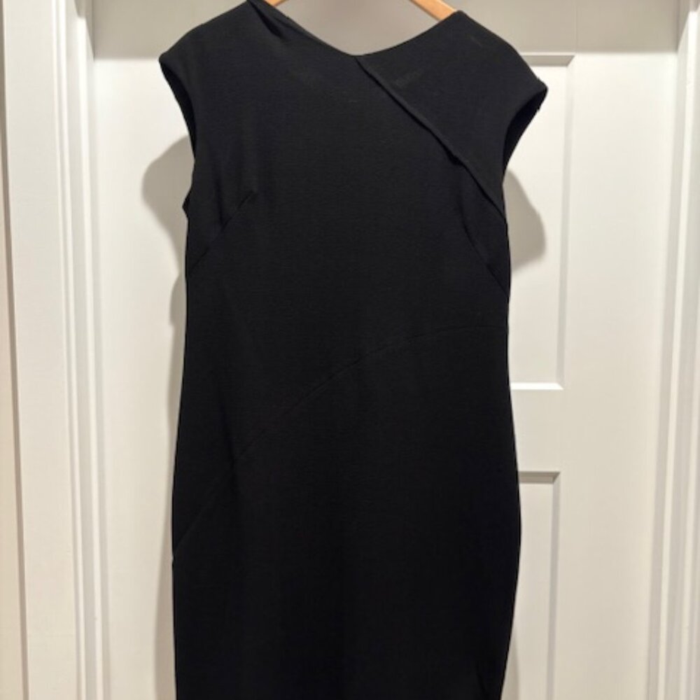JNY Zip Back Black Midi Dress - Black Sz 12
